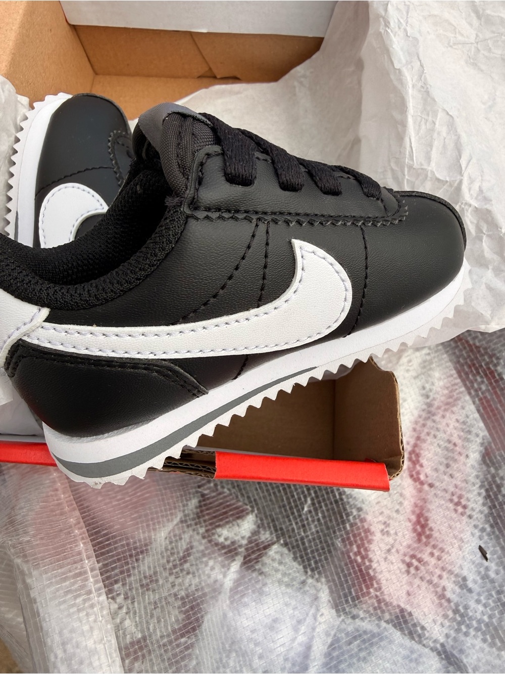 Nike Kids' Black & White Cortez Sneakers
